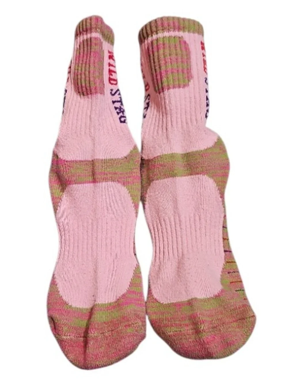 Wild Stag Insect Shield Hiking Socks 2 Pair Pink Green Bug Repellent Outdoor